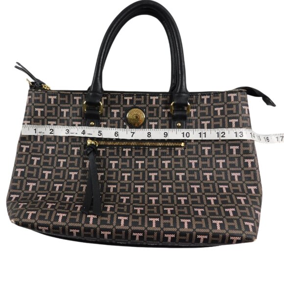 Tommy Hilfiger Monogram Satchel Tote Bag – Brown/Black - Picture 12 of 13